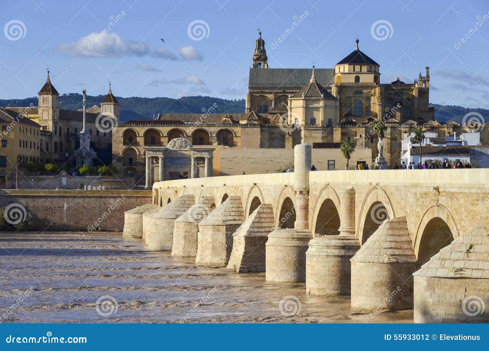 roman bridge and mezquita catedral de cÃÂ³rdoba, andalucia, spain